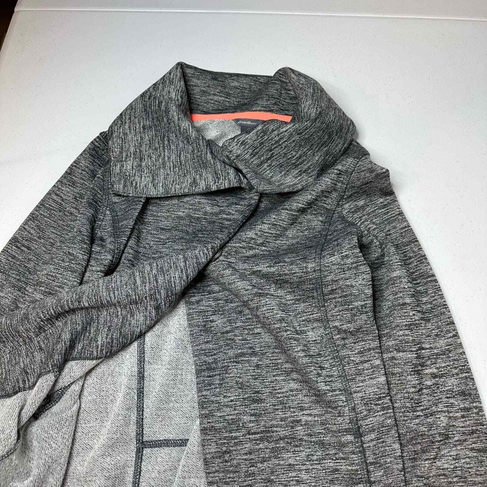 Eddie Bauer Gray Open Front Snap Cowl Neck Active Wrap Womens Size Medium M - Picture 5 of 11